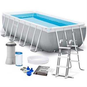 בריכה מלבנית 400X200X122 כולל משאבה וסולם INTEX 26790 בריכה מלבנית 400X200X122 כולל משאבה וסולם INTEX 26790